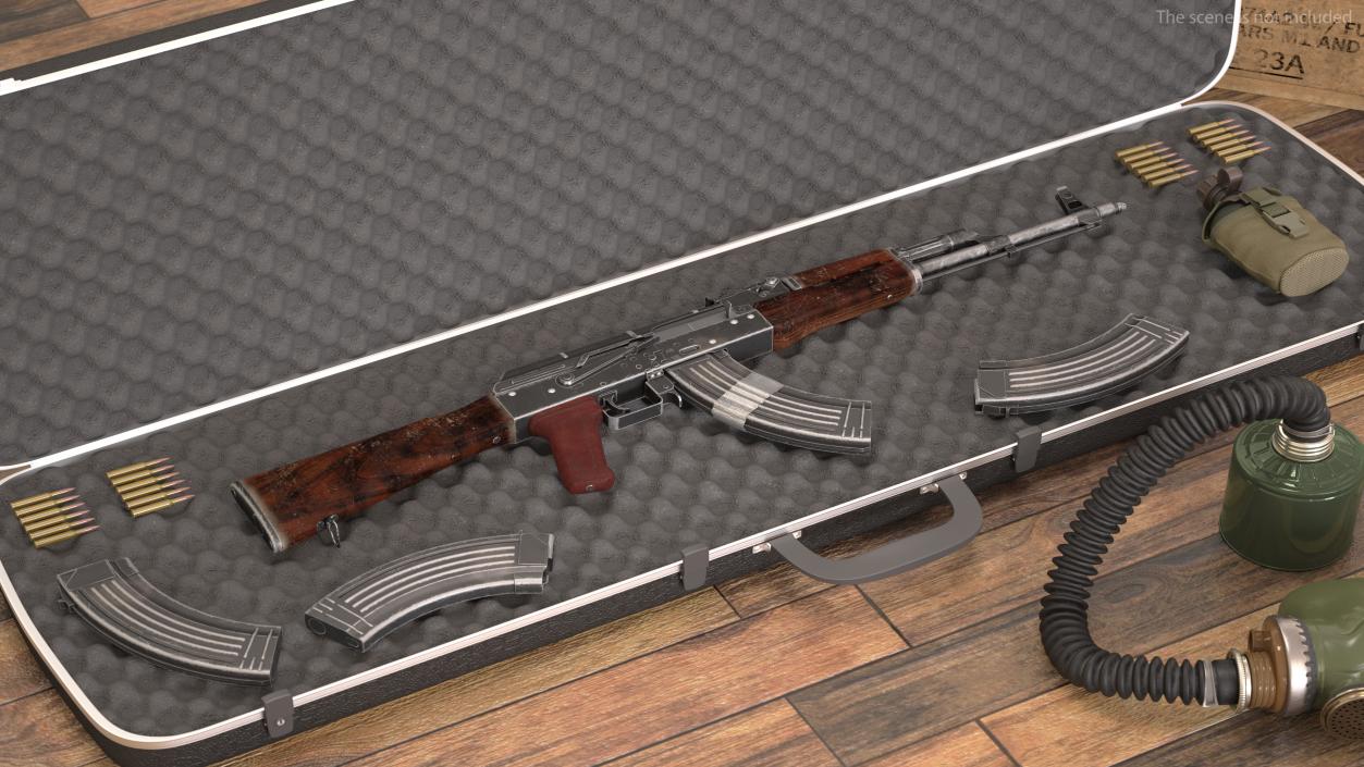 3D Damaged AK47 AAA Game Weapon model