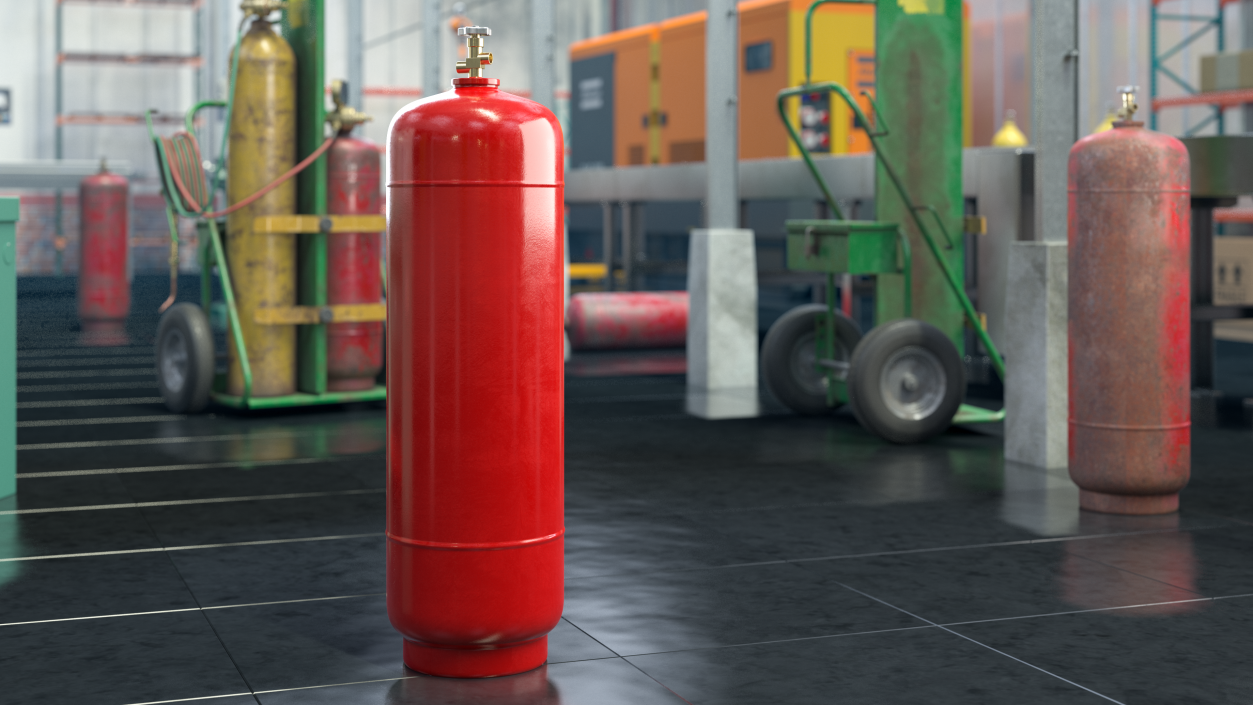 Acetylene Gas Cylinder 3D