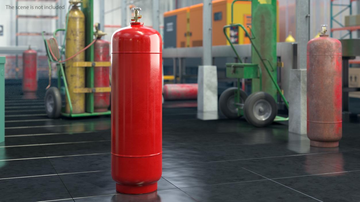 Acetylene Gas Cylinder 3D