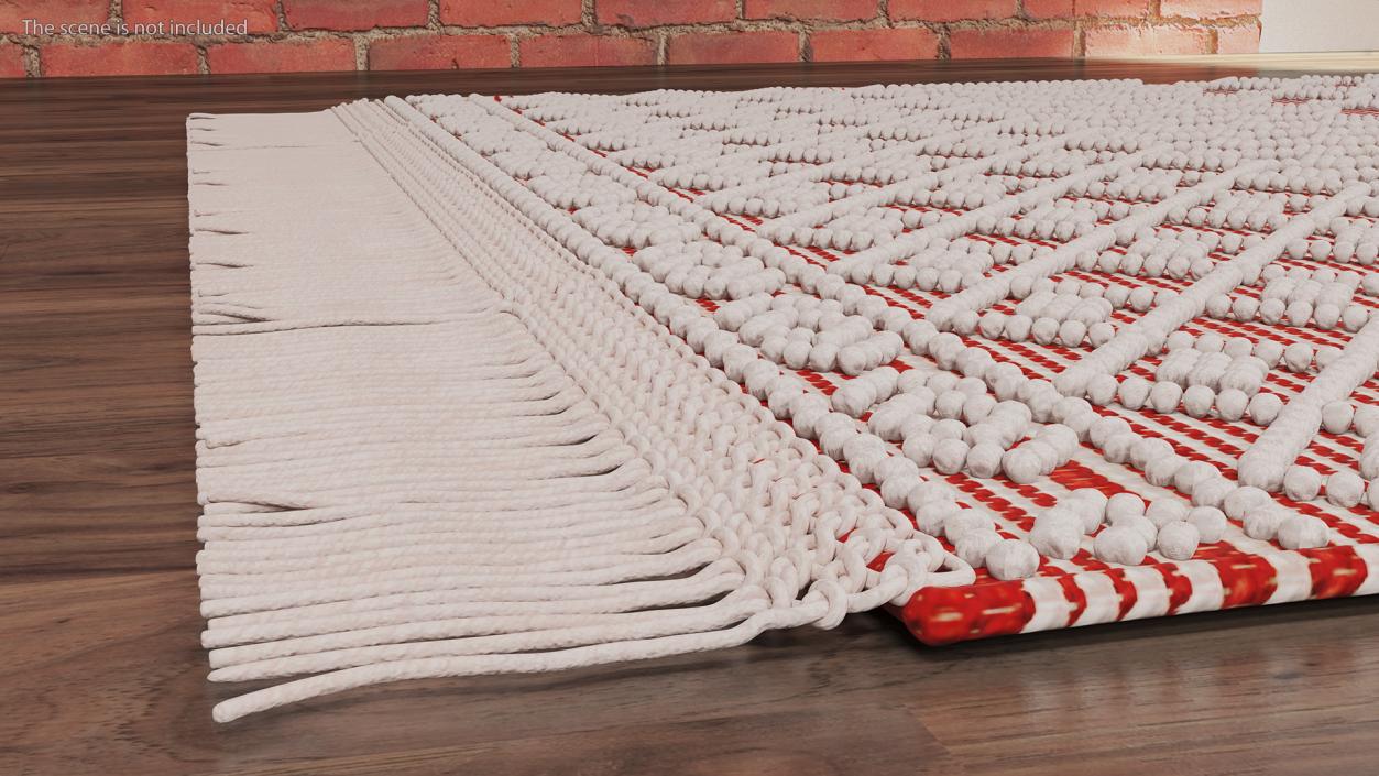 Modern Wool Rug Red 3D model