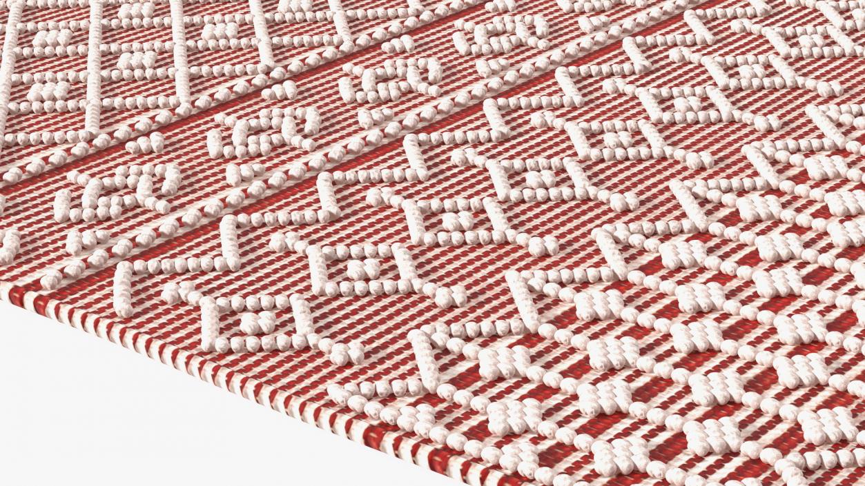 Modern Wool Rug Red 3D model