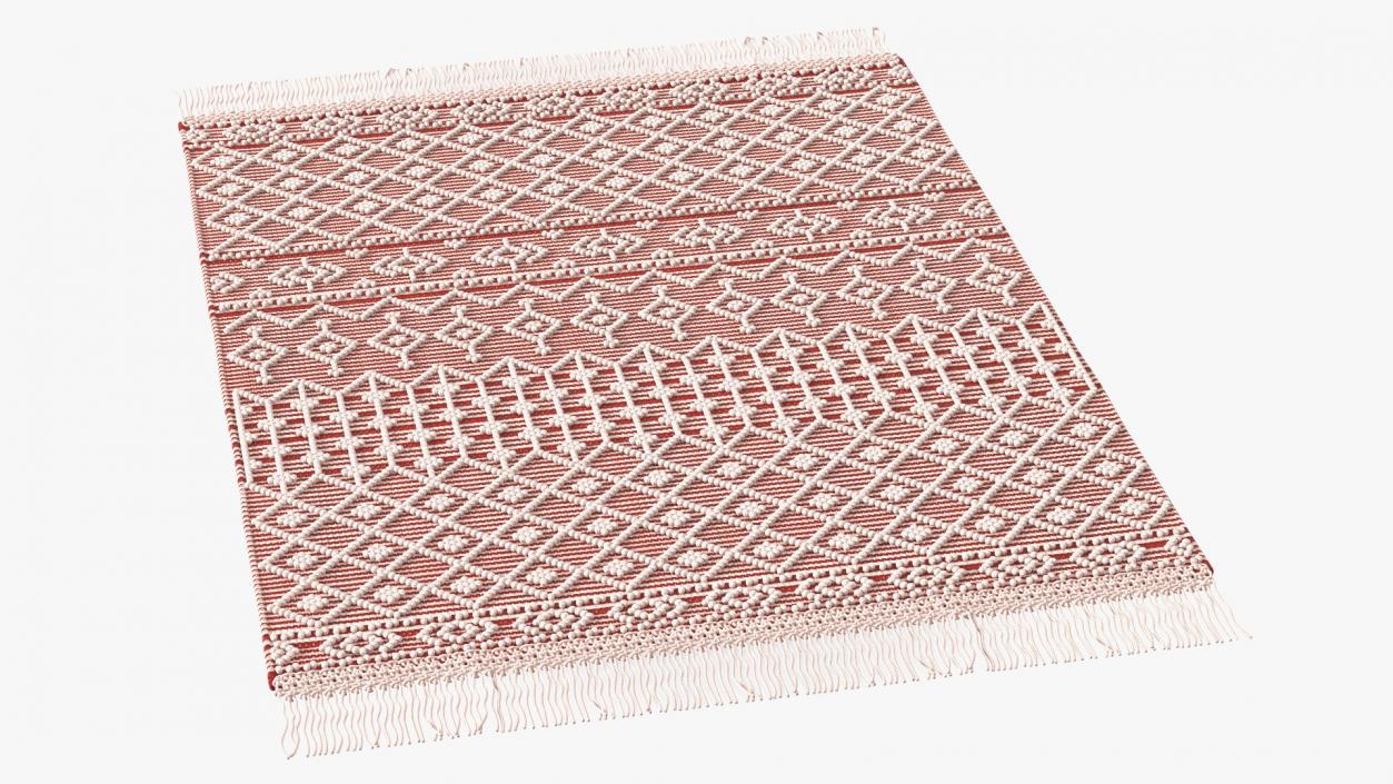 Modern Wool Rug Red 3D model