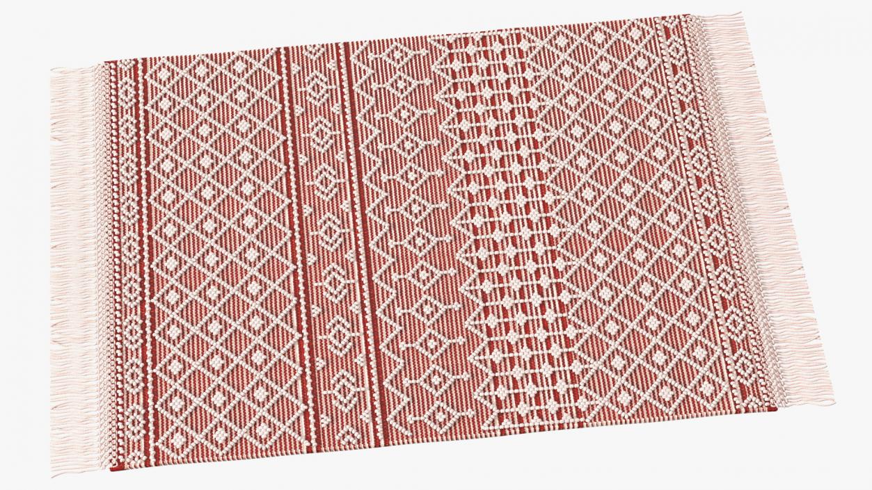 Modern Wool Rug Red 3D model