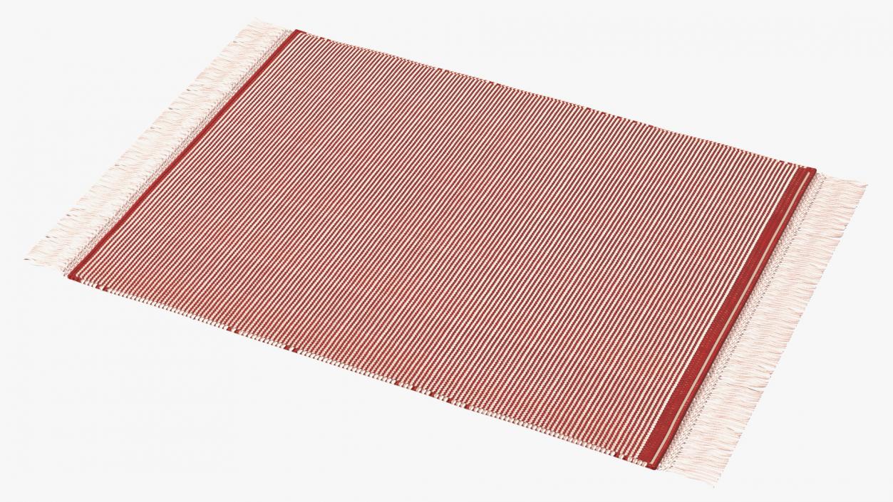 Modern Wool Rug Red 3D model