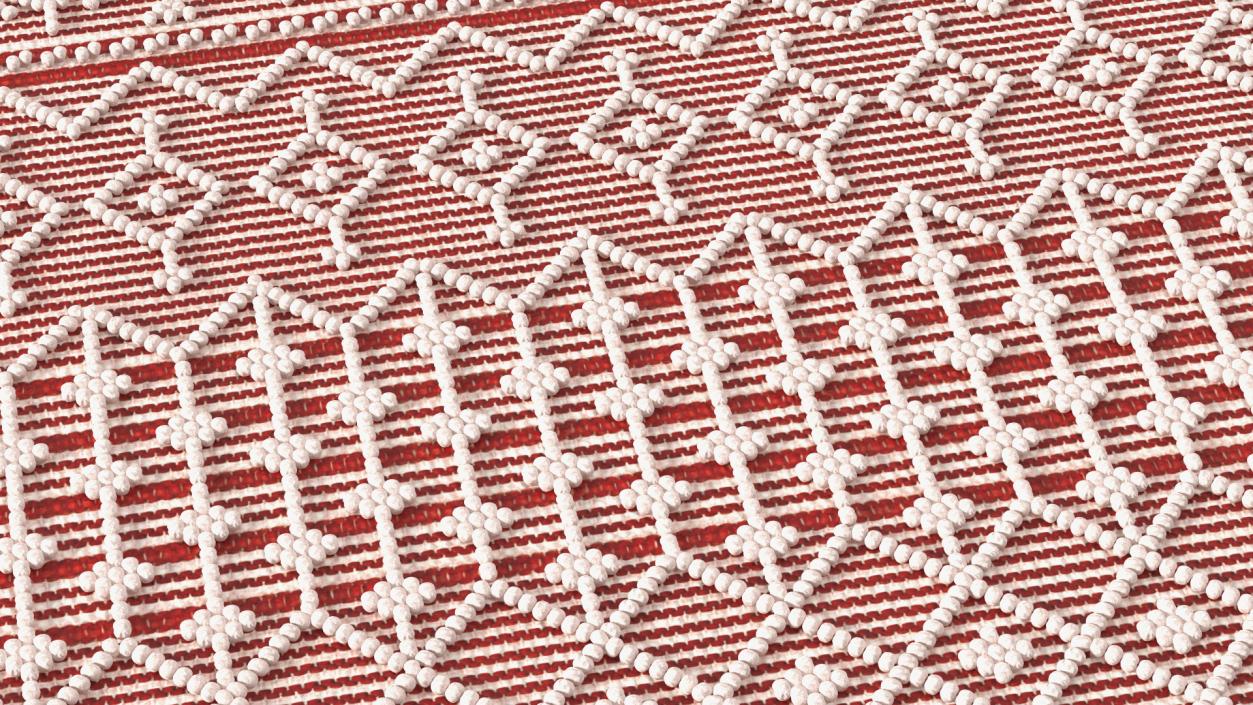 Modern Wool Rug Red 3D model