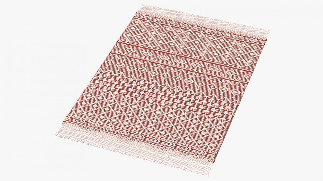 Modern Wool Rug Red 3D model