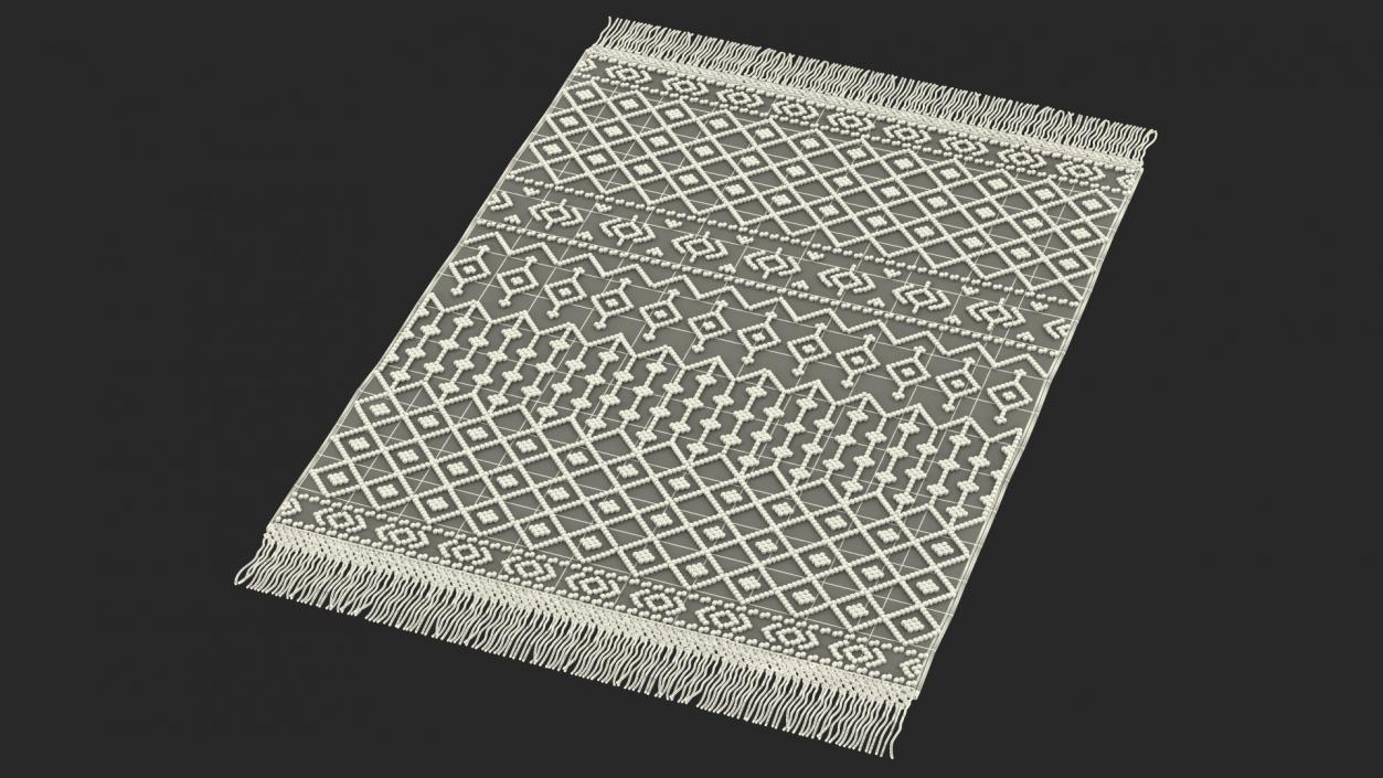 Modern Wool Rug Red 3D model