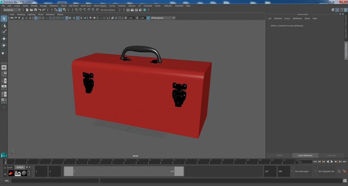 Metal Toolbox Red 3D