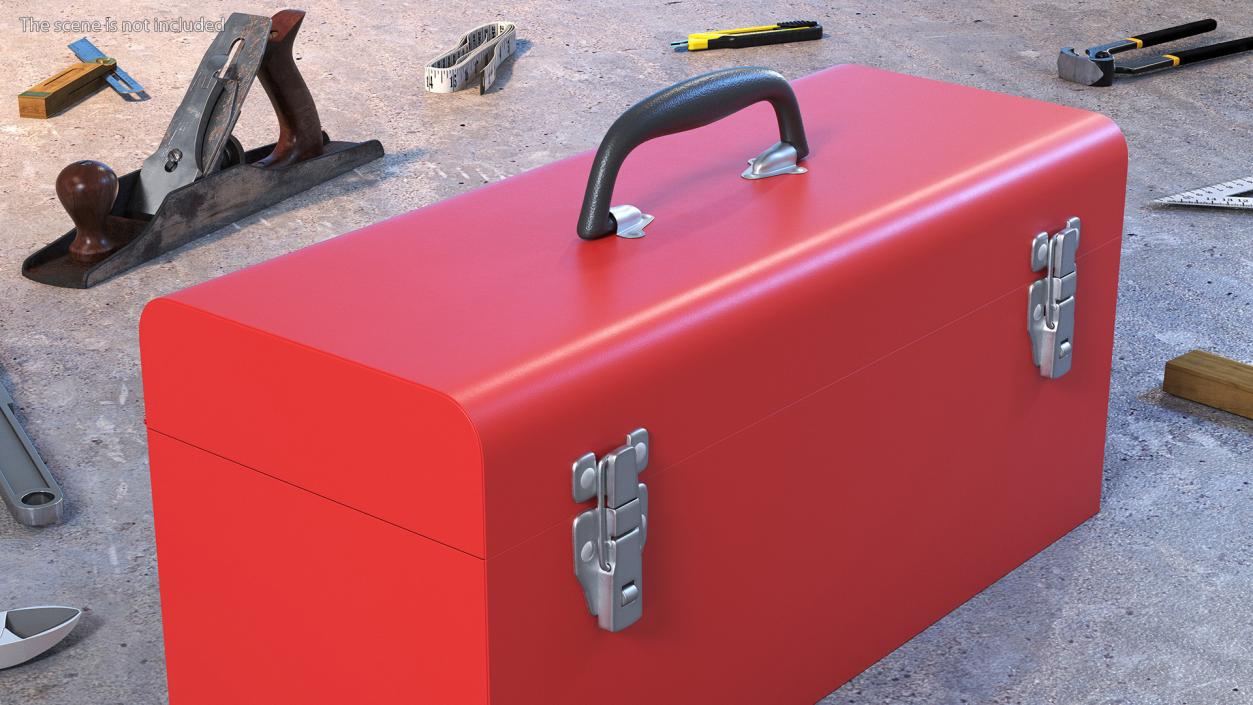 Metal Toolbox Red 3D