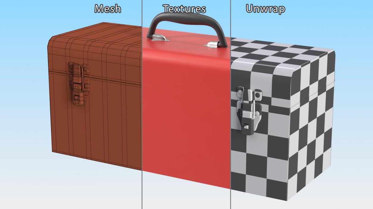 Metal Toolbox Red 3D