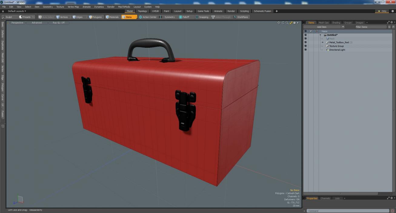 Metal Toolbox Red 3D