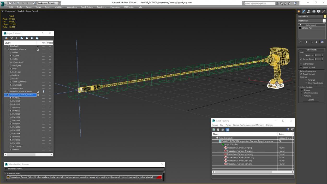 DeWALT DCT410N Inspection Camera Rigged 3D model