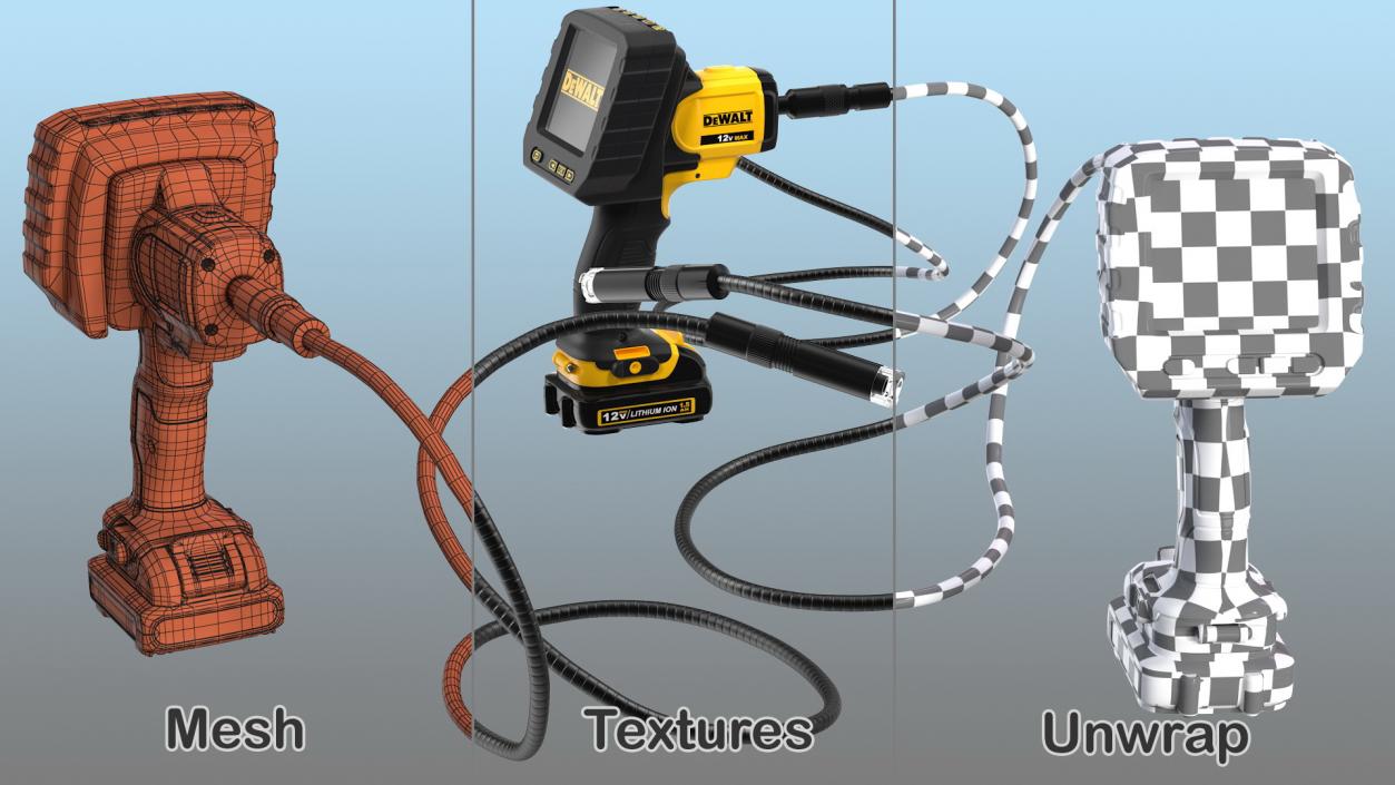 DeWALT DCT410N Inspection Camera Rigged 3D model