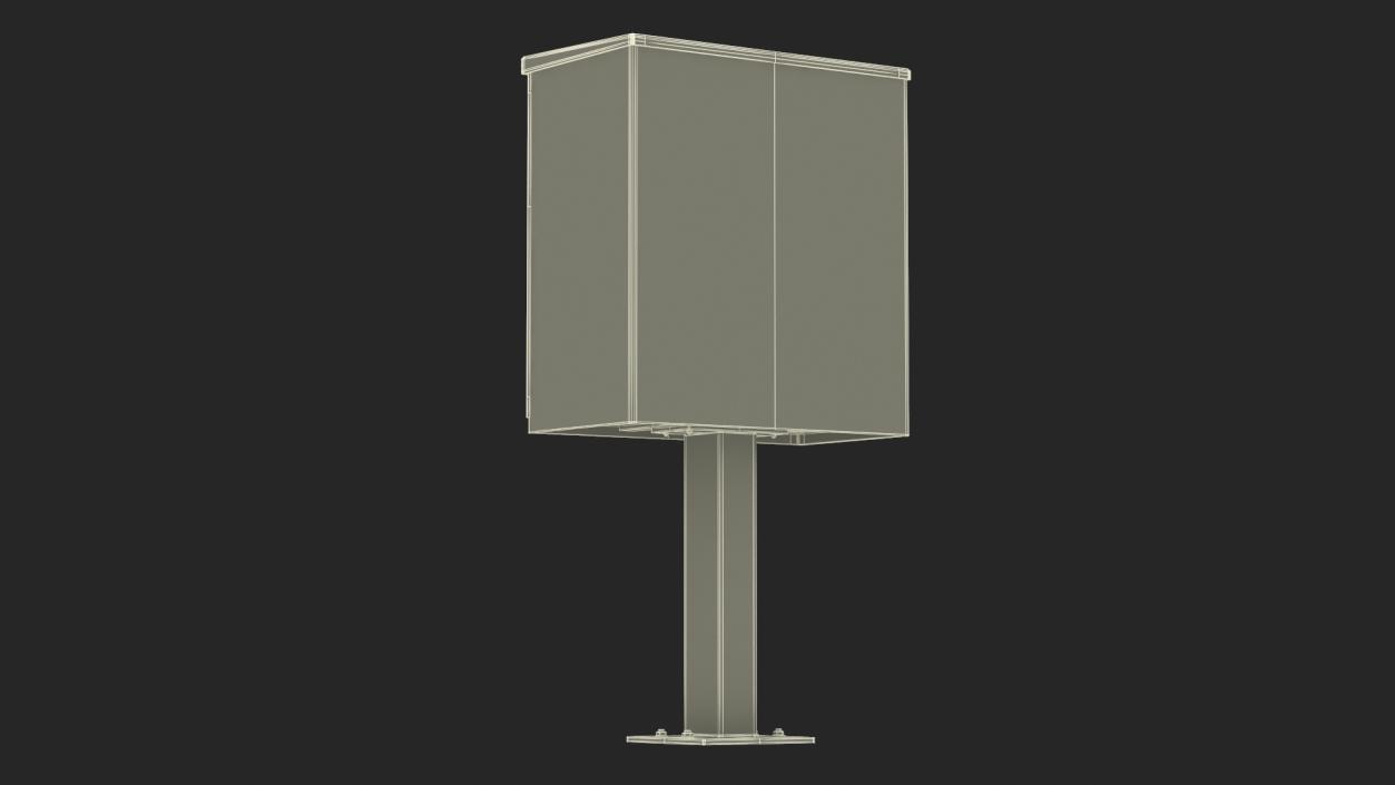 3D Grey Four Door Two Parcel Cluster Mailbox