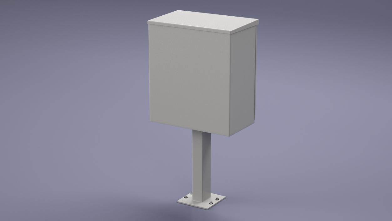 3D Grey Four Door Two Parcel Cluster Mailbox