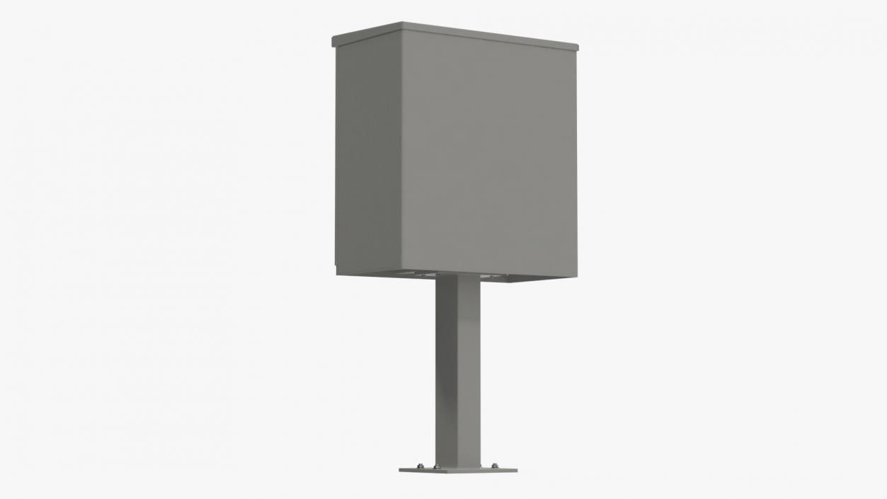 3D Grey Four Door Two Parcel Cluster Mailbox