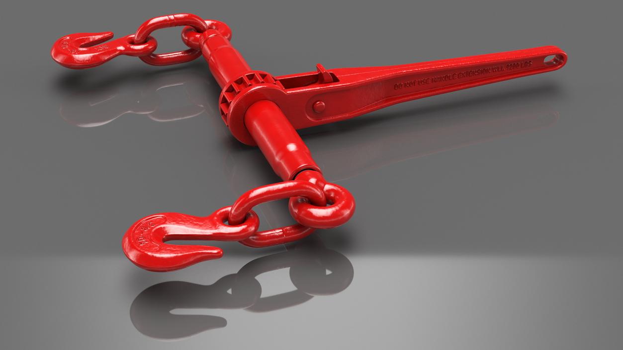 3D model Ratchet Load Binder Red 2