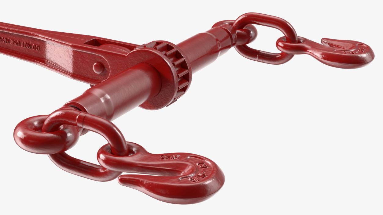 3D model Ratchet Load Binder Red 2