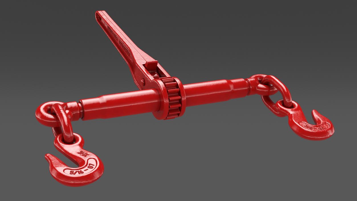 3D model Ratchet Load Binder Red 2