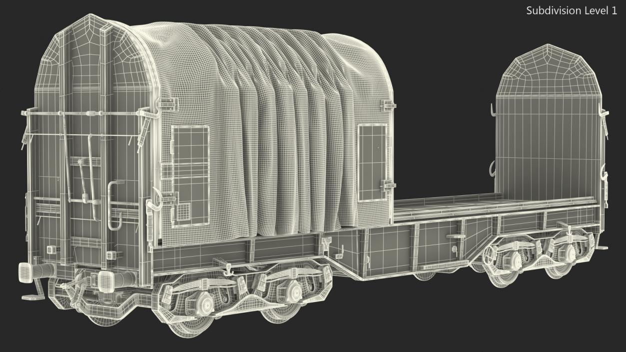 3D Tarpaulin Freight Wagon No Interior Clear