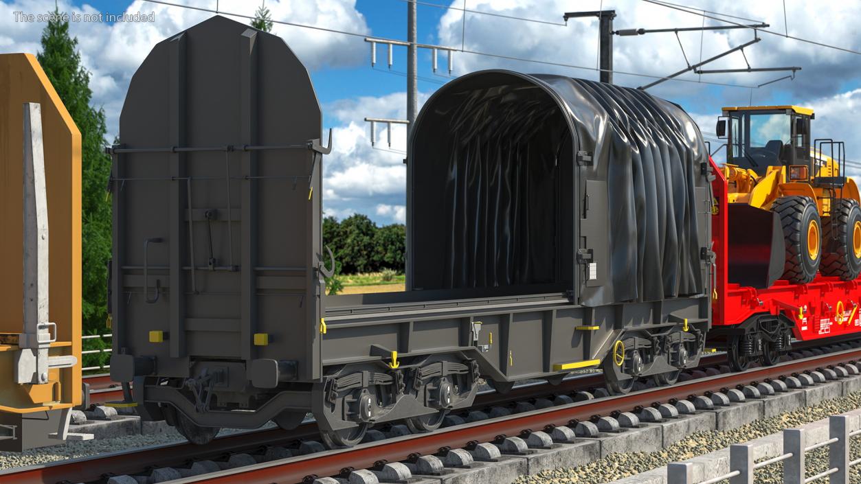 3D Tarpaulin Freight Wagon No Interior Clear