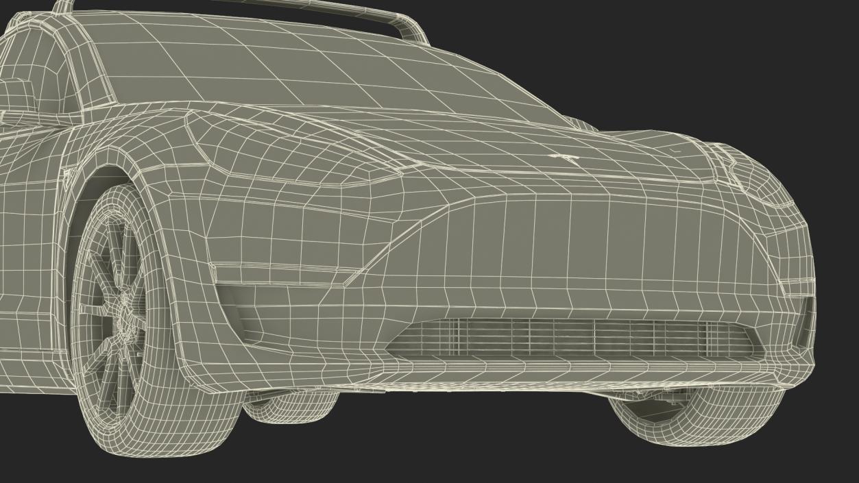 3D model Tesla with Roof Rack