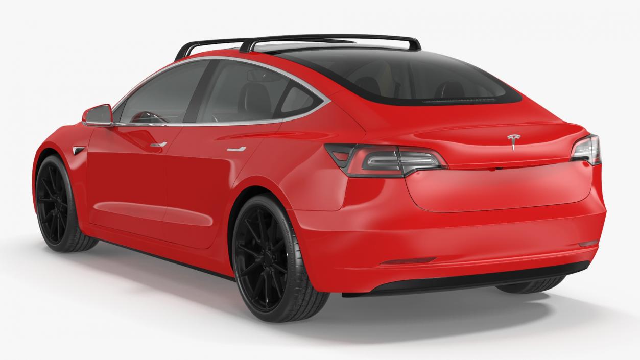 3D model Tesla with Roof Rack