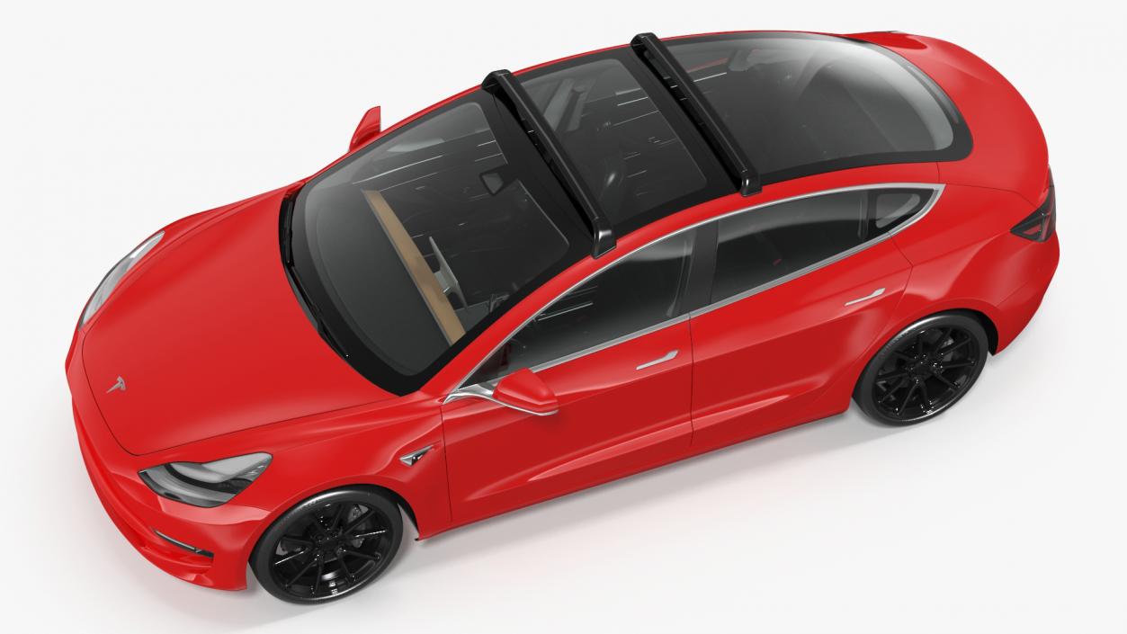 3D model Tesla with Roof Rack