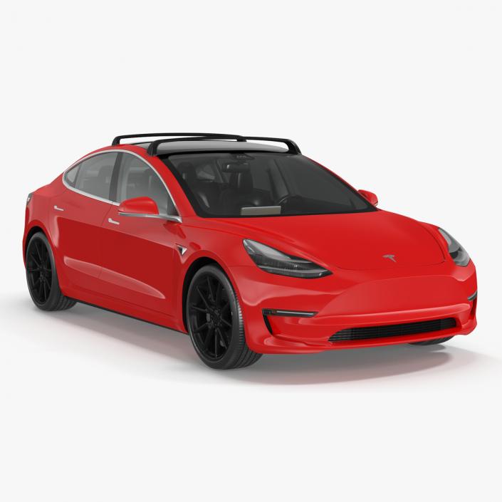 3D model Tesla with Roof Rack