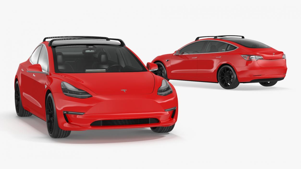 3D model Tesla with Roof Rack