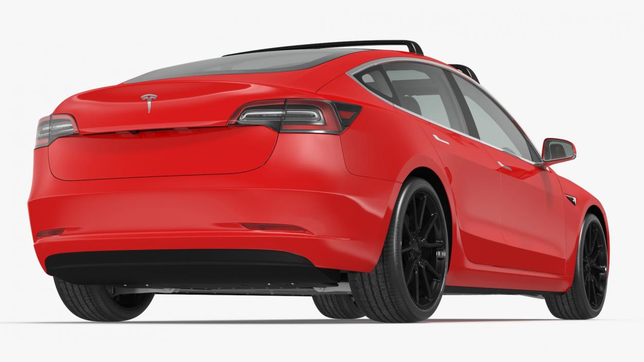 3D model Tesla with Roof Rack