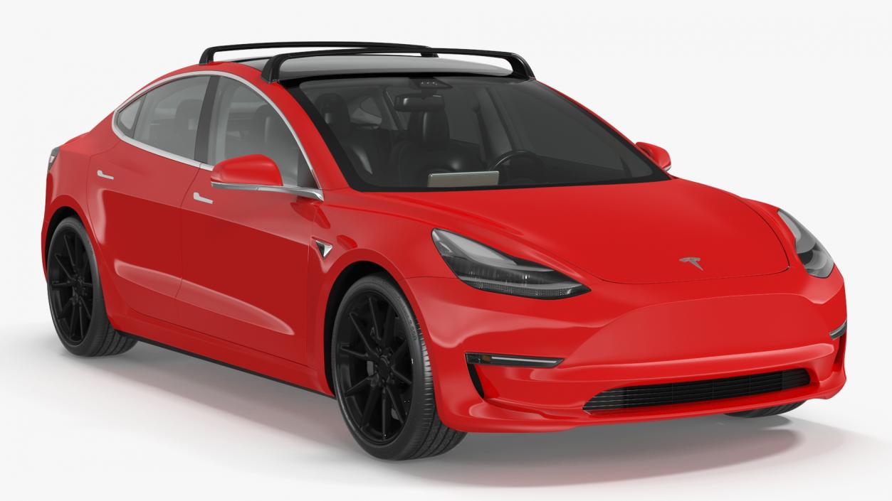 3D model Tesla with Roof Rack