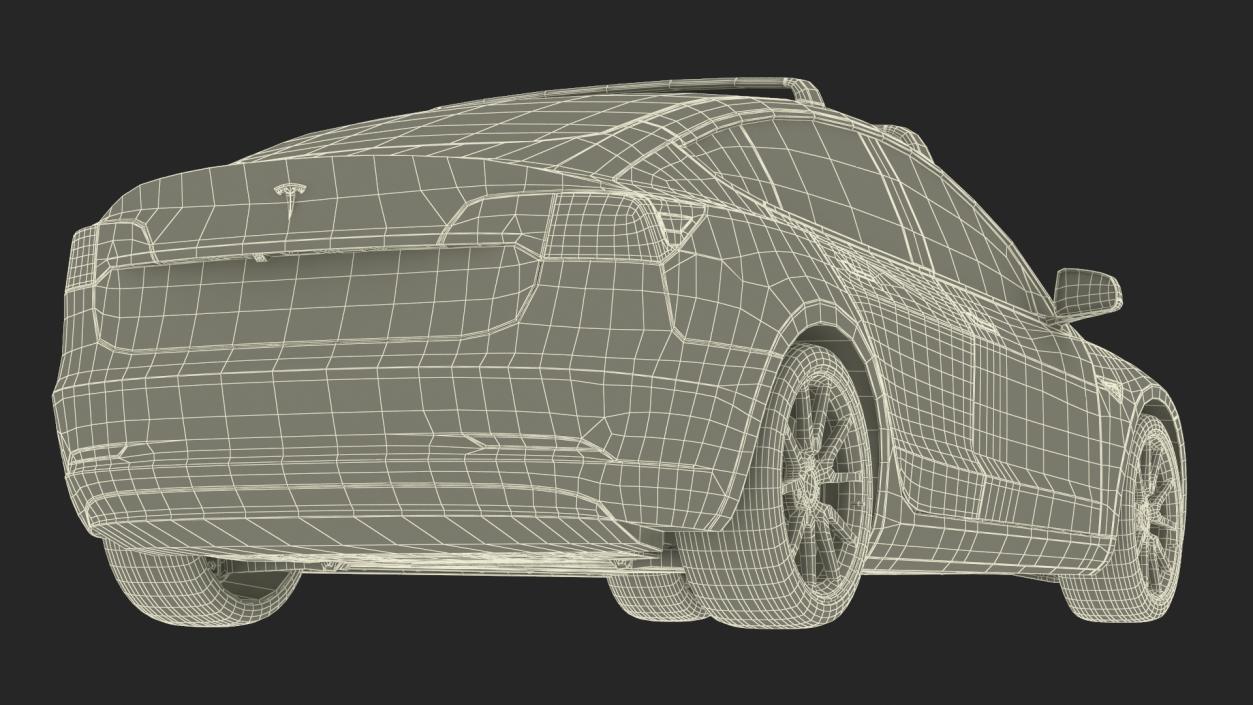 3D model Tesla with Roof Rack