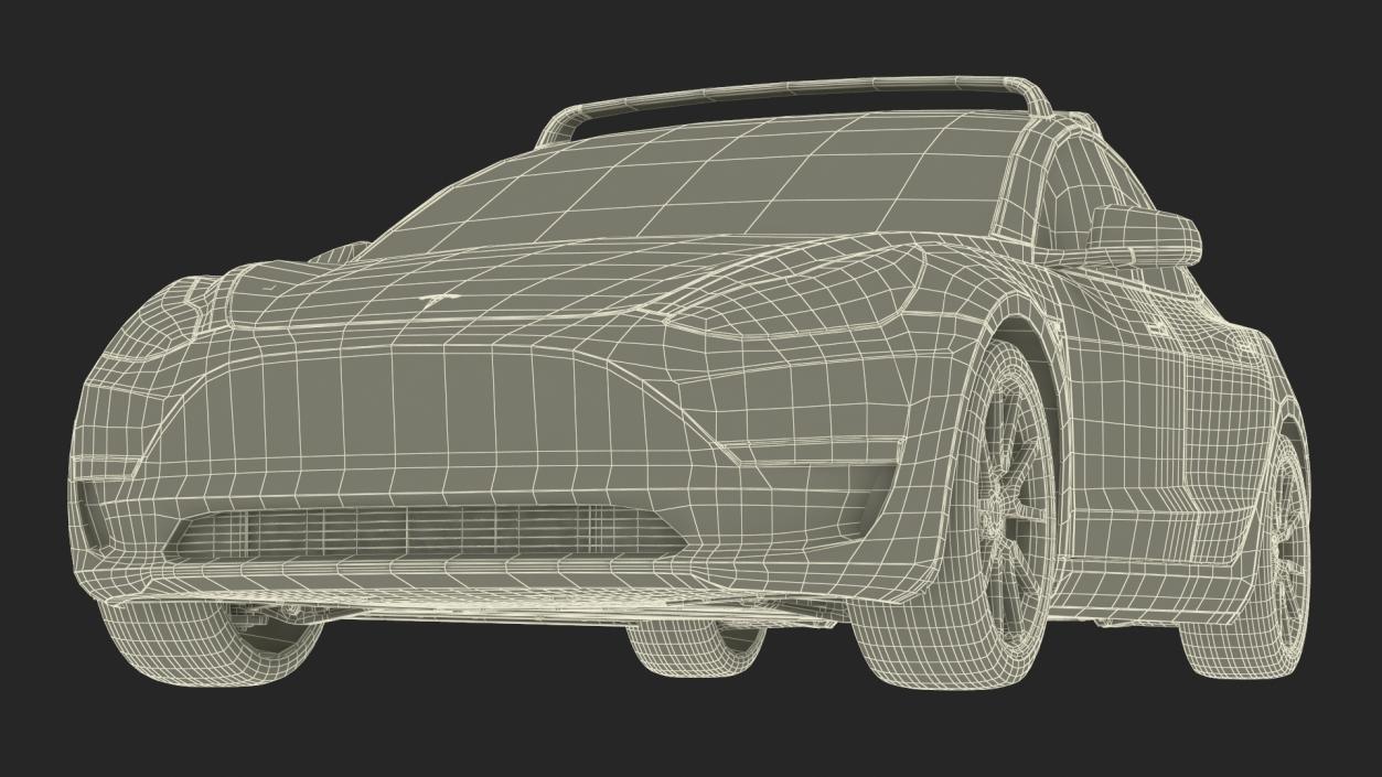 3D model Tesla with Roof Rack