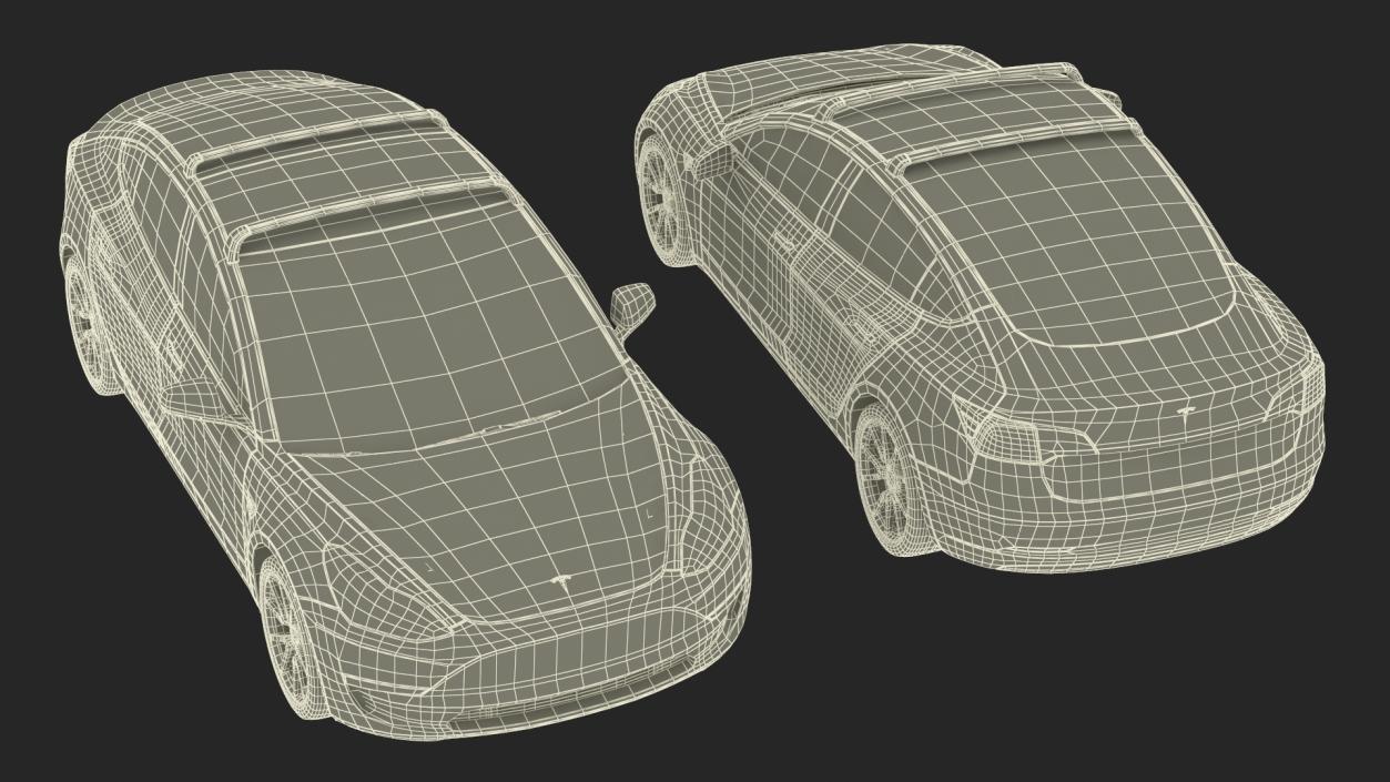 3D model Tesla with Roof Rack