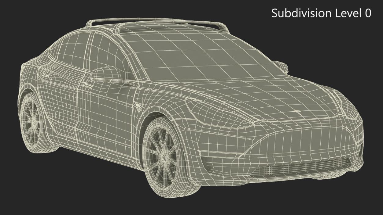 3D model Tesla with Roof Rack