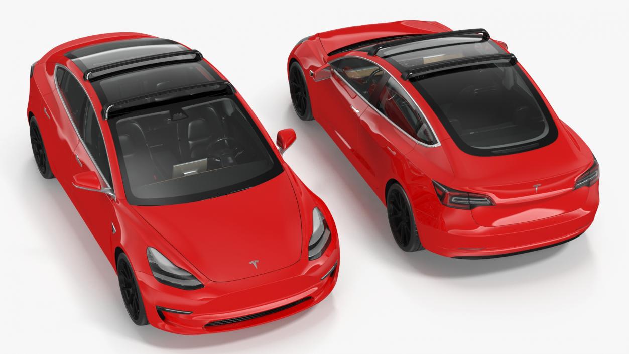 3D model Tesla with Roof Rack