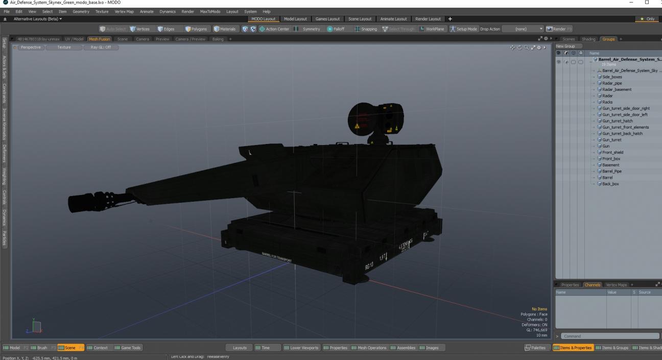 3D Barrel Air Defense System Skynex Green model