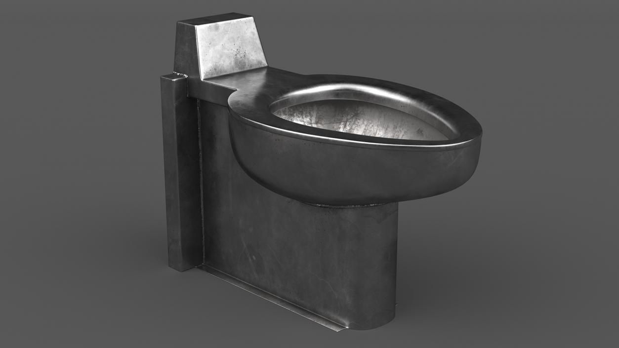 3D Floor Stainless Steel Toilet Used model