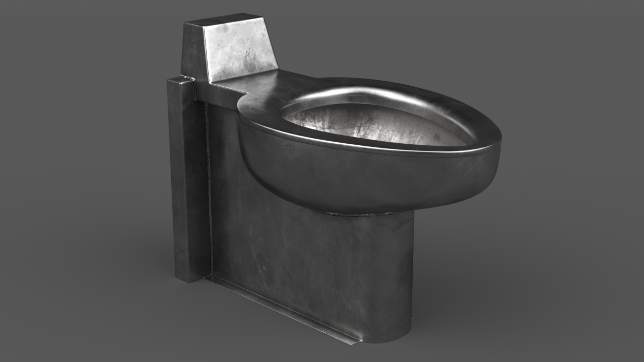 3D Floor Stainless Steel Toilet Used model