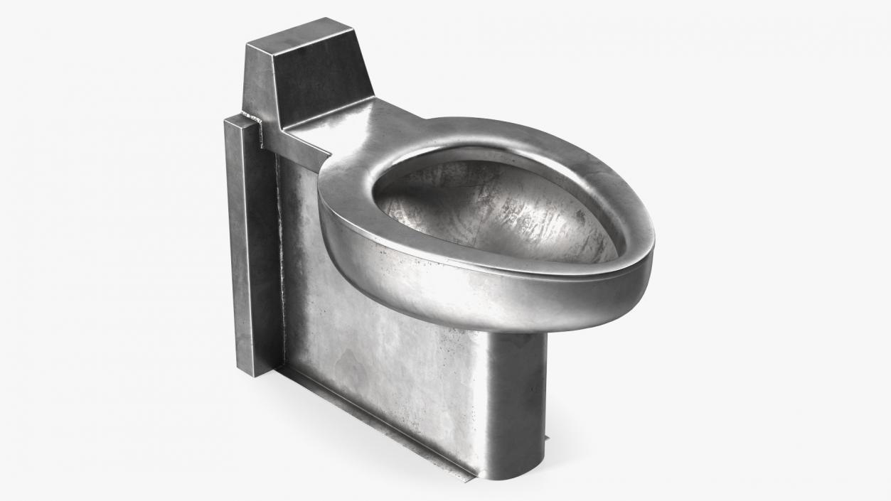 3D Floor Stainless Steel Toilet Used model