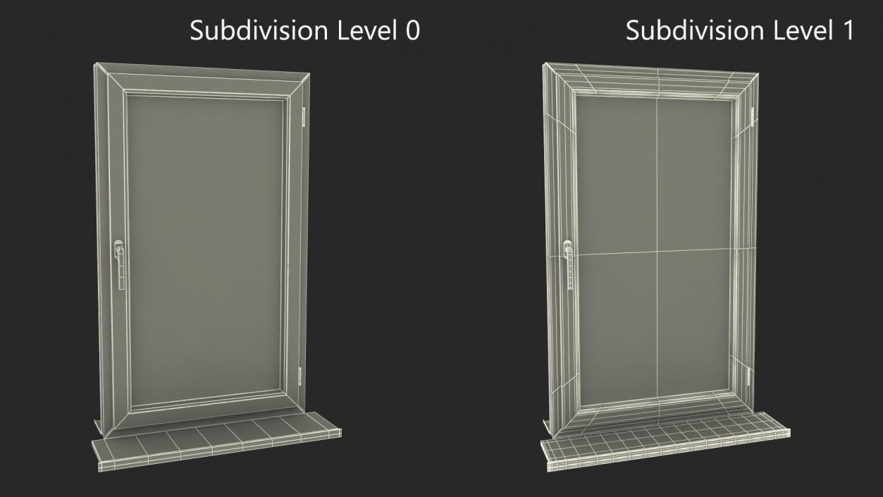 3D Plastic Casement Window model