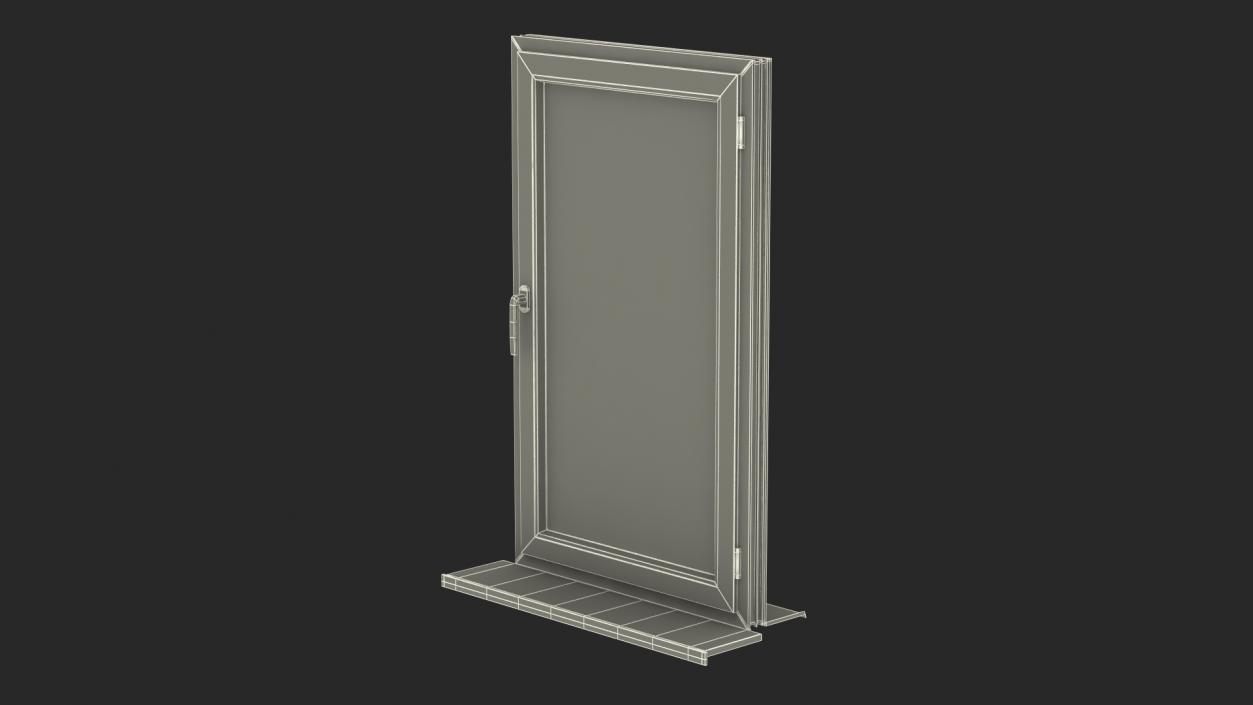 3D Plastic Casement Window model