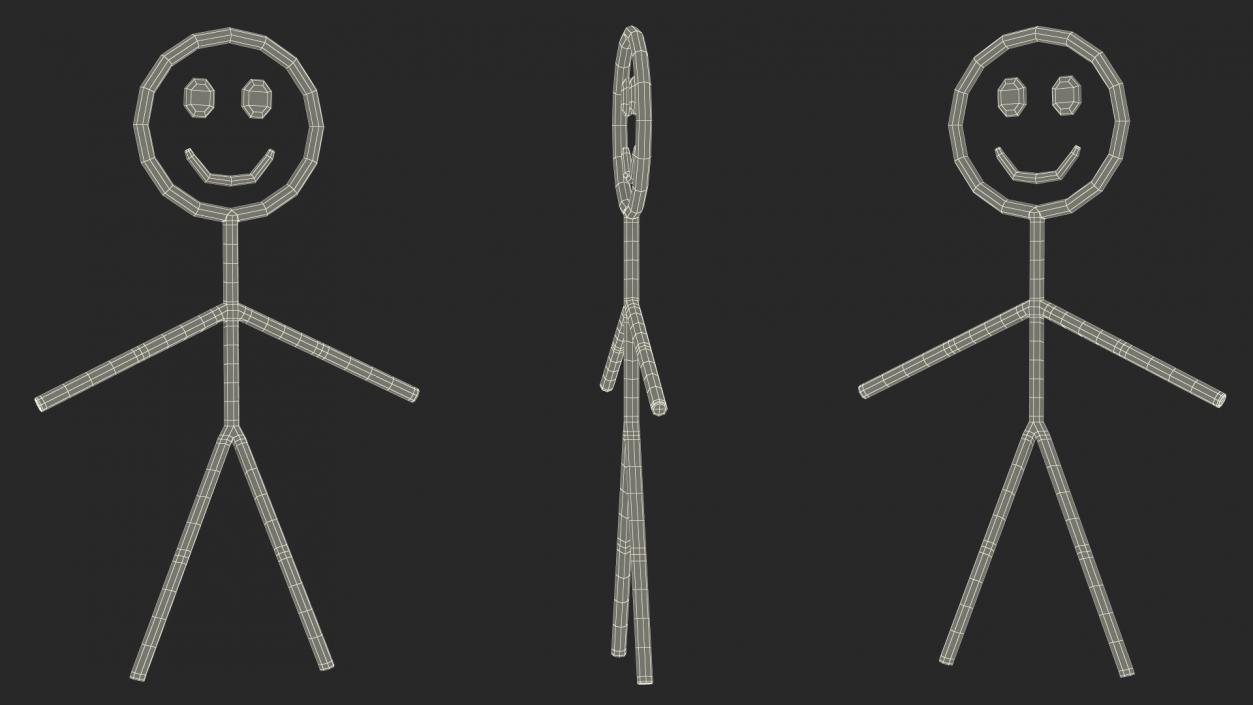 3D Stickman Figure Red Rigged