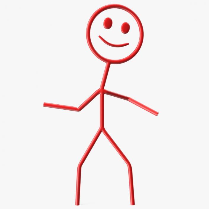 3D Stickman Figure Red Rigged