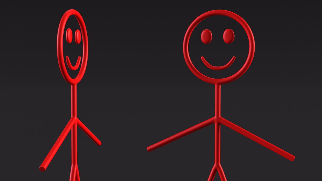 3D model Stickman Figure Red Rigged for Maya