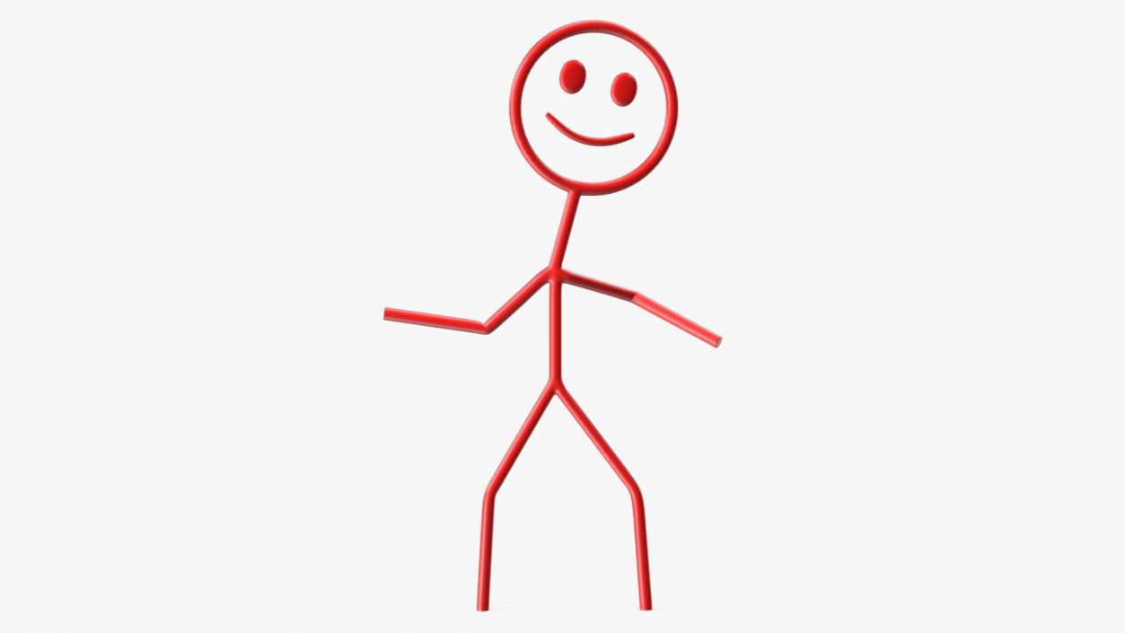 3D Stickman Figure Red Rigged