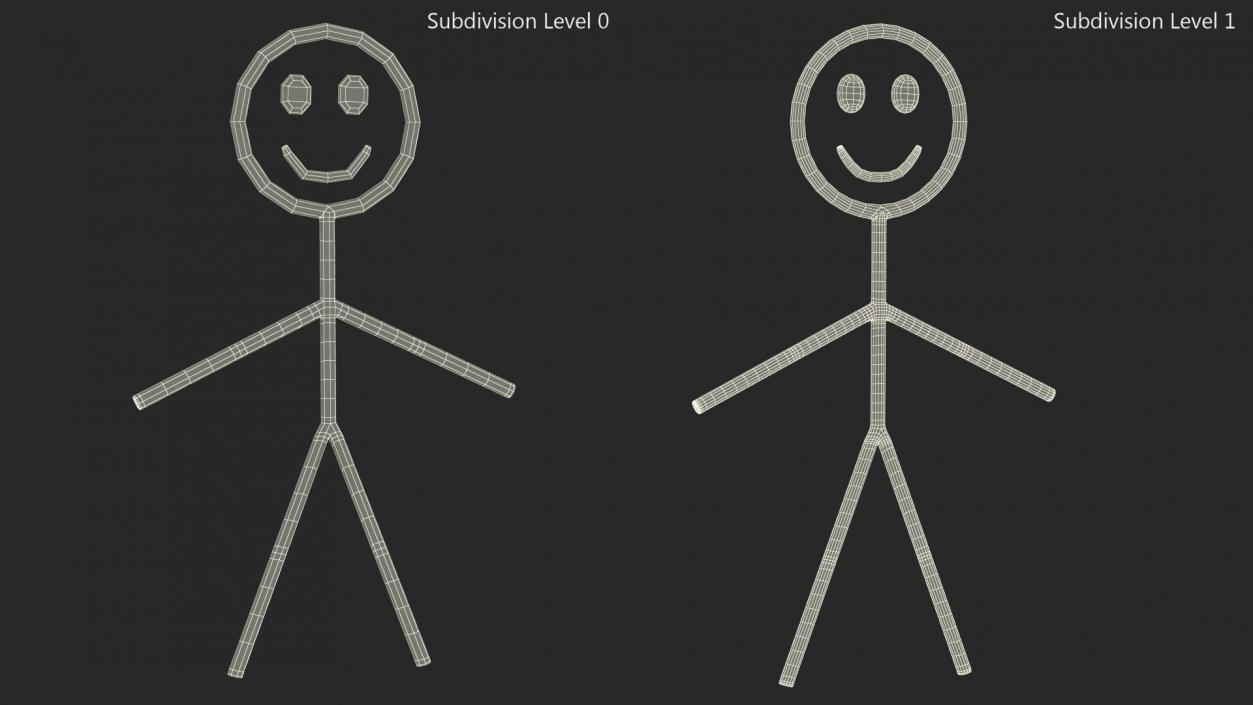 3D model Stickman Figure Red Rigged for Maya