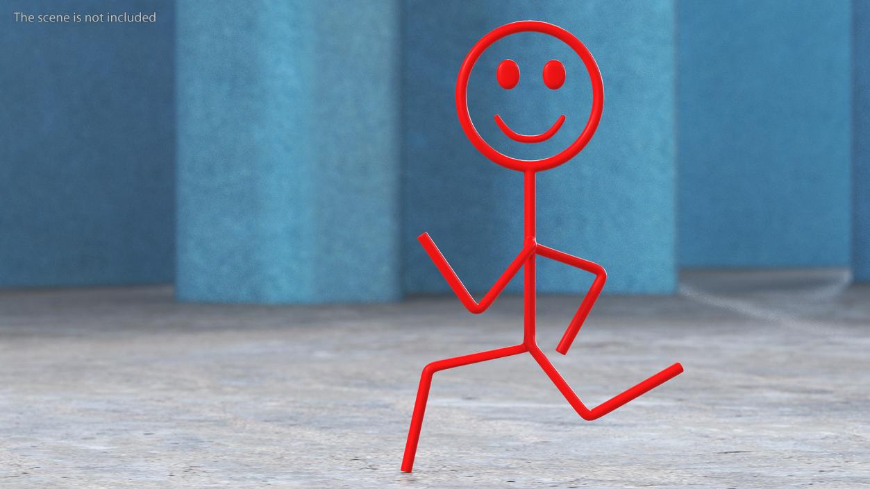 3D model Stickman Figure Red Rigged for Maya