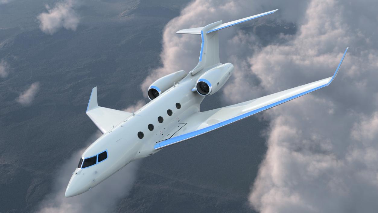 3D Twin Engine Business Jet Flight